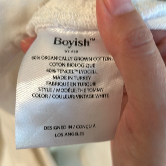 Triarchy White Straight leg Raw Hem Jeans Organic cotton Blend Size 28 - Picture 10 of 10